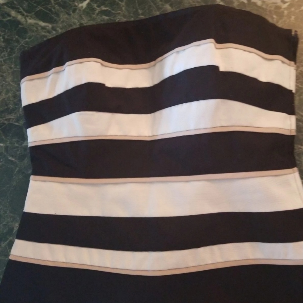 White House|Black Market Black White Beige Bustier